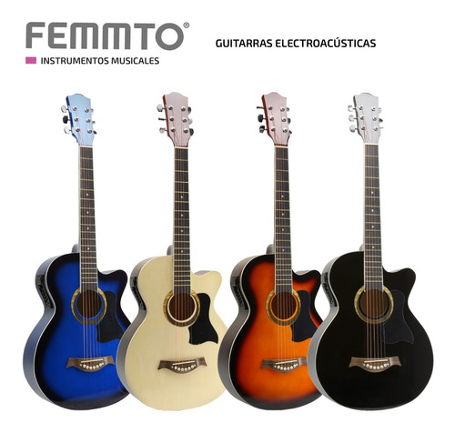 Imagen 7 de 9 de Guitarra Electroacustica Criolla Con Funda 3 Puas De Madera