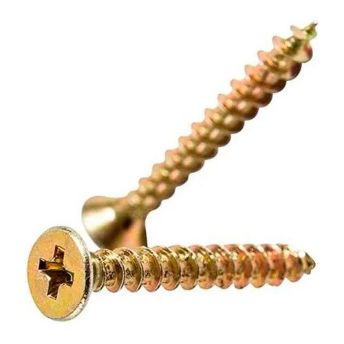 Tornillo Fix 2,5 X 10 Dorado Para Madera Por 5000u.