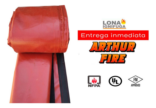Lona Ignífuga 4m X 4m, Lona Antichispa Rojo