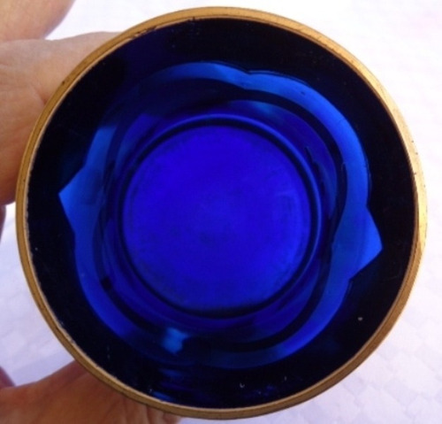 Monijor62-antiguo Coleccion Art Nuveau Vaso Cristal Azul Cob (Usado)