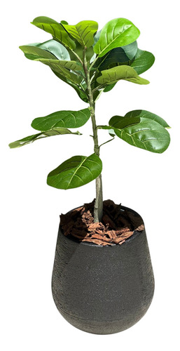 Combo Planta Artificial Ficus+  Maceta Beige Piedra 85 Cm  