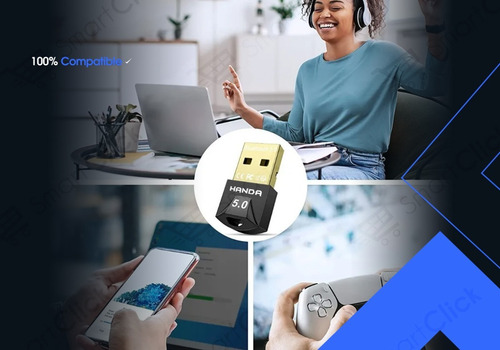 Imagen 5 de 10 de Adaptador Bluetooth Receptor Usb V5.0 + Edr Pc Notebook Celu