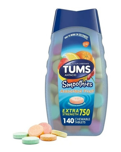 140 Dulces Tums Smoothies Sabor Assorted Fruit Importado