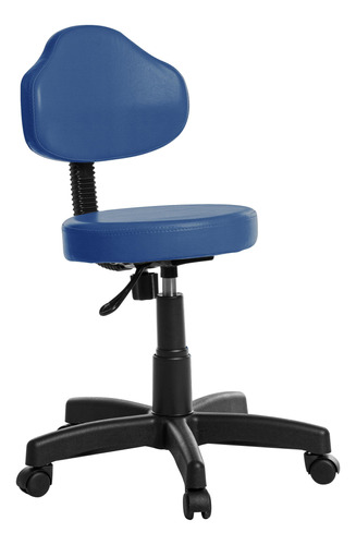 Cadeira Mocho Giratoria Plus Em Courissimo Azul