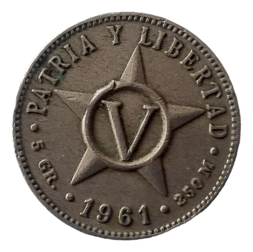 Moneda Cuba 5 Céntimos 1961 (x1739
