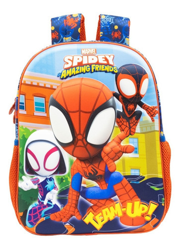 Mochila De Costas Média Escolar Spidey 10723 Xeryus Cor Azul