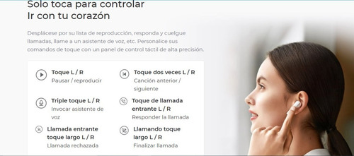 Imagen 5 de 9 de Auriculares in-ear gamer inalámbricos Haylou T Series MoriPods azul