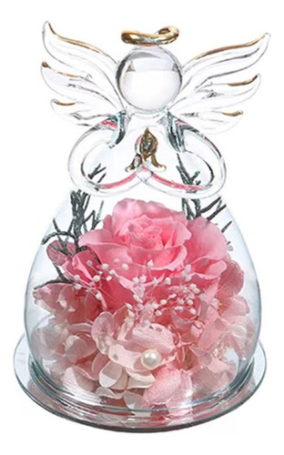 Adorno De Cristal Con Forma De Estatua De Ángel Rosa, Regalo