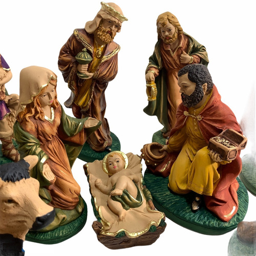 Presépio Italiano Completo Natal Natalino Menino Jesus 12 Peças Gesso 23cm  - Lindas Peças | Parcelamento sem juros