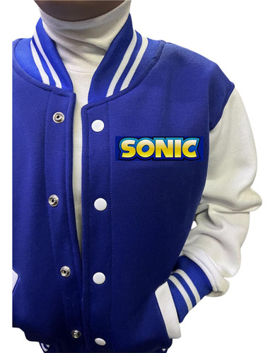 Sudadera Infantil Tipo Universitaria Sonic Corriendo