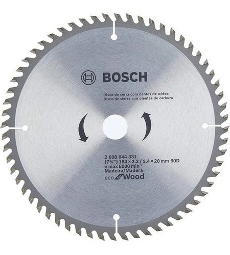 Disco De Sierra Circular 7 1/4 60d Eco Bosch