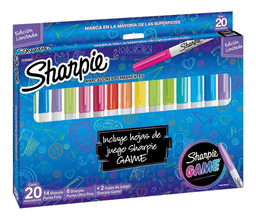 Set De Marcadores Permanentes Sharpie Game X20