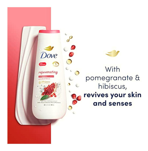 Dove Body Wash Rejuvenating Pomegranate & Hibiscus 4 Count