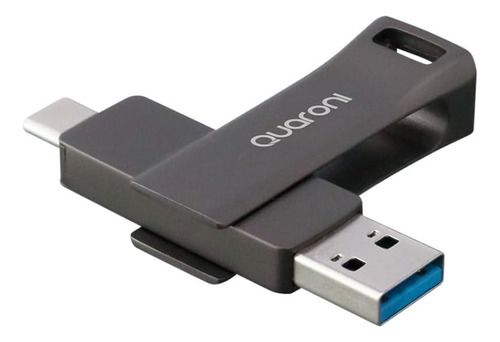 Memoria Usb3.2 64gb Quaroni Qum-06 Dual A Y C / Otg / Plata Color Negro