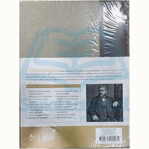 Rvr 1960 Biblia De Estudio Spurgeon, Marron Claro, Tela