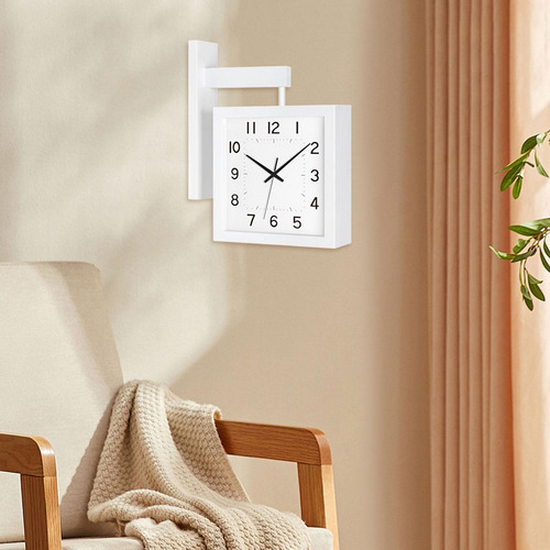 Reloj De La Pared De Doble Cara Reloj De Reloj De Madera
