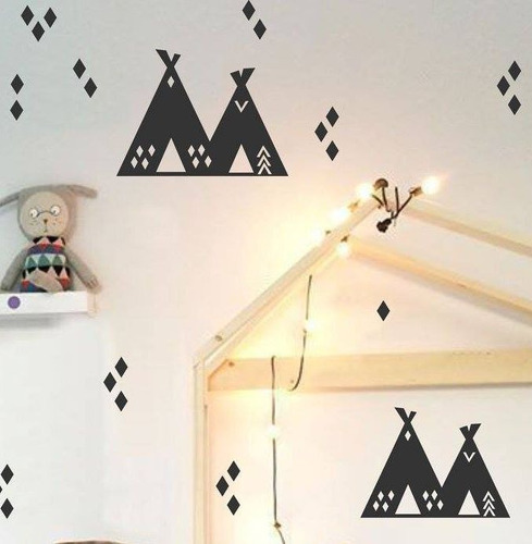 Vinilos Decorativos Infantiles Pack Nordico Carpas Tipis 