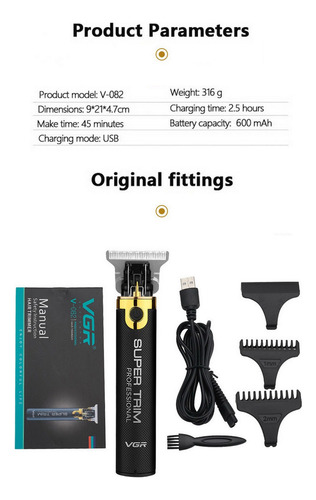 Barbeador De Cabelo Vgr V082 Profissional