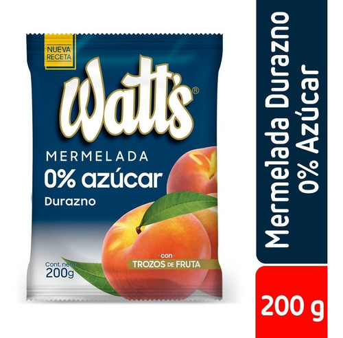 Mermelada Watt's Sin Azúcar Durazno Bolsa 200 G