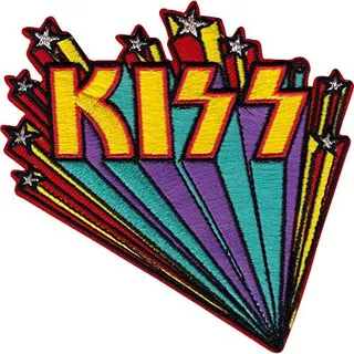 Parche Bordado Iron On De Kiss Logo Retro Starburst