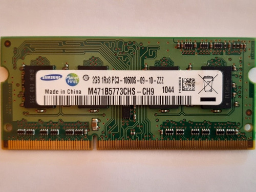 Memoria Ram Notebook Ddr3 2gb 10600s 1333mhz Samsung Mac