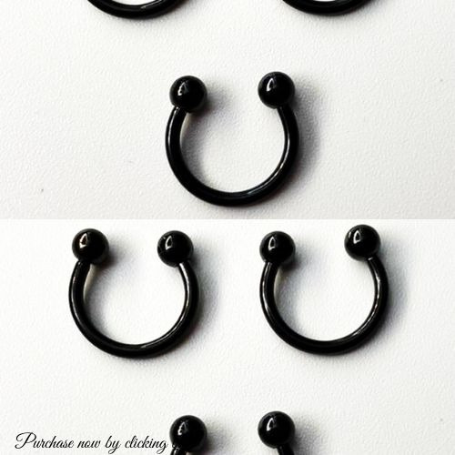 Pack X6 Piercing Aros Bull Acero Quirurgico Colores Surtidos