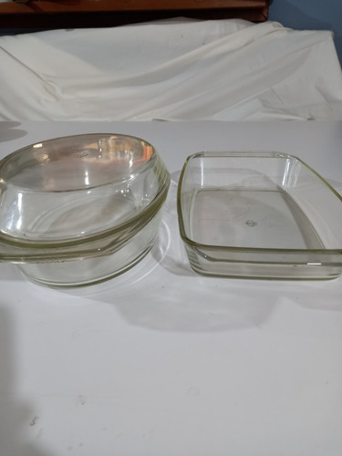 2 Refractarios Vidrio Borosilicato Uno Con Tapa