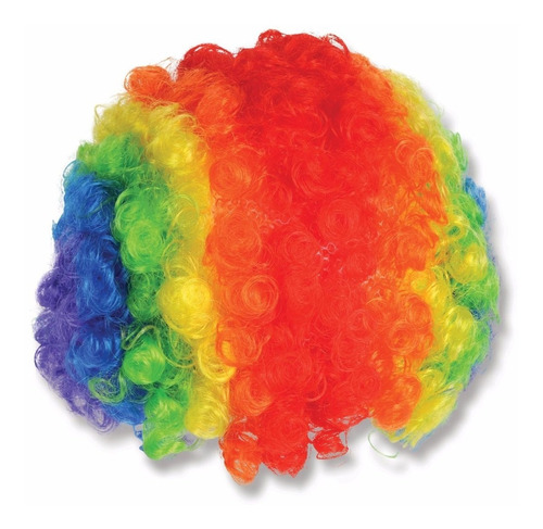 Pelucas Afro Payaso Colores Cosplay Arcoiris Batucada Fiesta