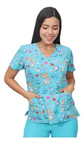 Comprar Scrub Nova Antifluido Semi Strech Cuello V Uniformes Médicos