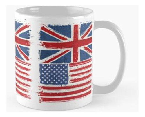 Taza Bandera De Estados Unidos Y Reino Unido Calidad Premium