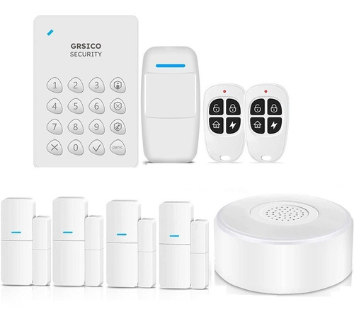 Kit De Alarma De Seguridad Grsico Inalámbrico 9 Piezas 