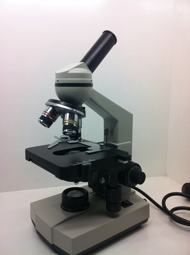 Microscopio Monocular Blanco Para Laboratorio Estudiantes 