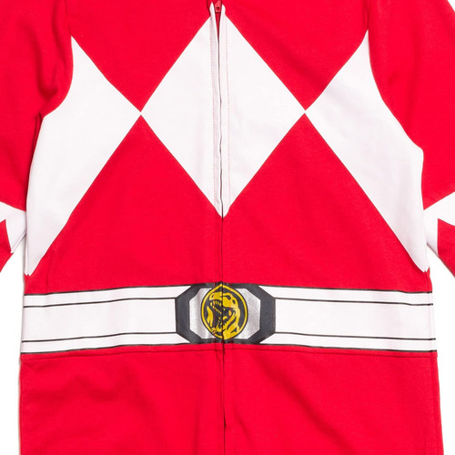 Power Rangers Red Ranger Mono De Cosplay Con Cremallera Para