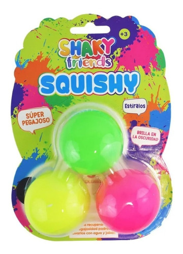 Pelota Apretable Brilla Oscuridad Shaky Friends Squishy 