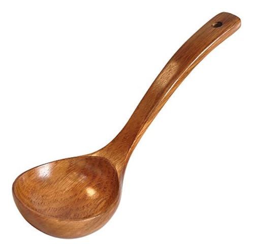 Cucharon De Madera De Mango Largo Para Sopa Y Resistente