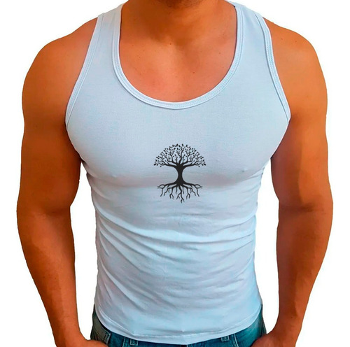 Regata Americana Estampa Árvore Masculina Camiseta Natureza