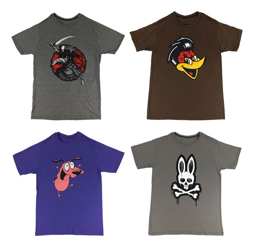 Pack 6 Playera Para Hombre Generica Diseños Variados Talla L