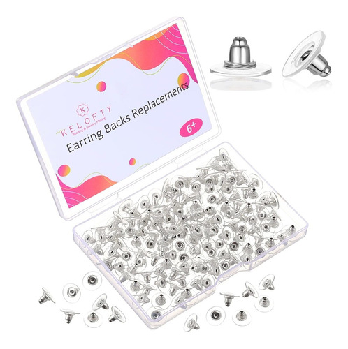 Clutch Earring Backs With Pad 100 Pcs Silver Disc Safety