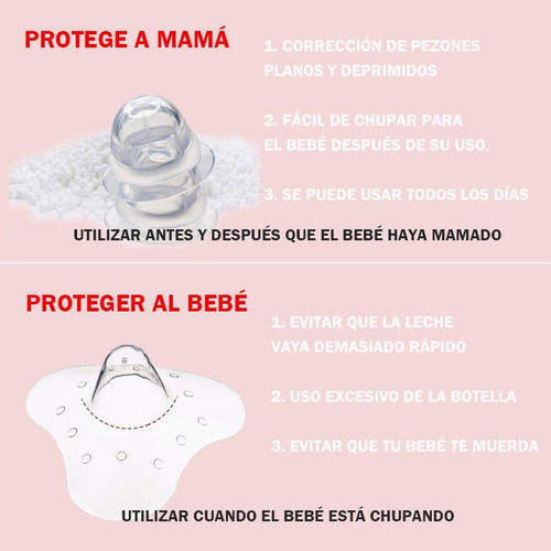 Pezonera Lactancia Silicona Corrector Pezón Seguro Saludable