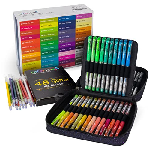 48 bolígrafos Colorit De Gel De Brillo Para Libros De Colore