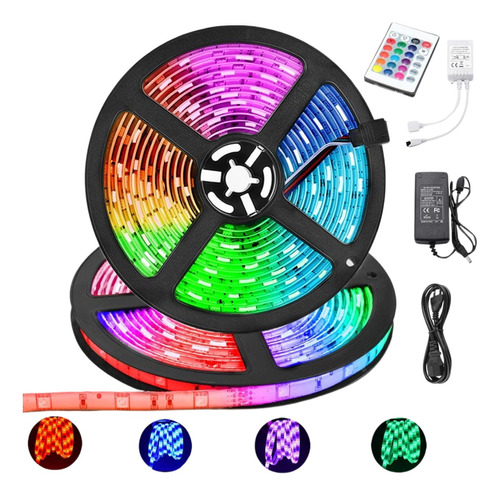  Cinta Rollo Tira Led Rgb 5050 Multicolor + Control+ Driver 