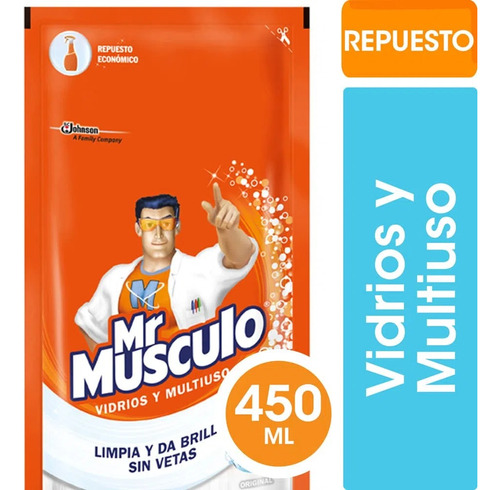 Mr Musculo Vidrios Y Multiuso Doypack X 450ml