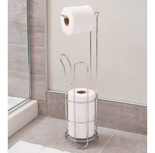 Porta Rollos Papel Higienico Vertical C/reserva Y Con Repisa