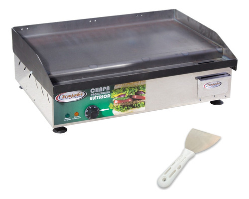 Chapa Elétrica Ind P/ Lanches 65x45cm Inox Profissional 220v