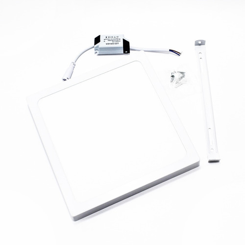 Panel Led 18w Aplicar Plafon Blanco Cuadrado Luz Superficial