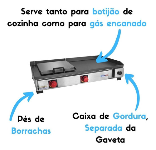 Chapa De Lanche Hot Dog Sanduiche 80x40cm C/ Abafador Inox