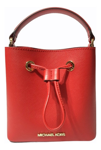 Bolsa Michael Kors Suri Mini Bucket Crossbody Flame Leather Color Rojo