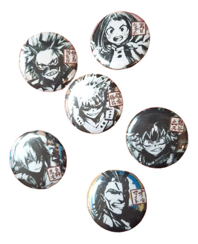 Set De 6 Pins Prendedores De My Hero Academia Anime Boku No