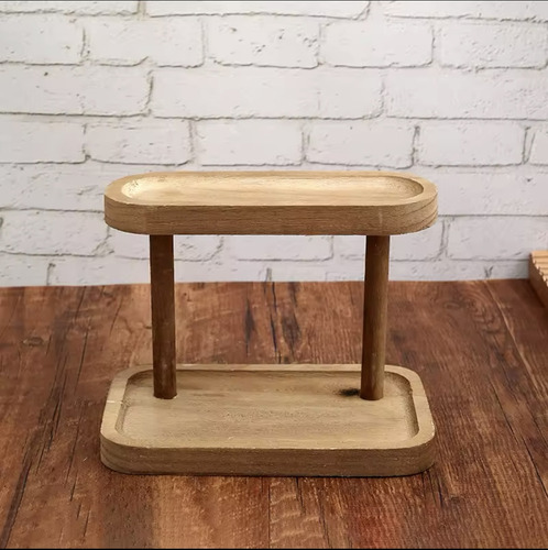 A Estante Nórdico 2 Niveles Madera Mate 17x13 Cm