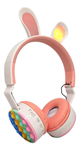 Auriculares Para Niños Orejas De Conejo Led Pop It Bluetooth